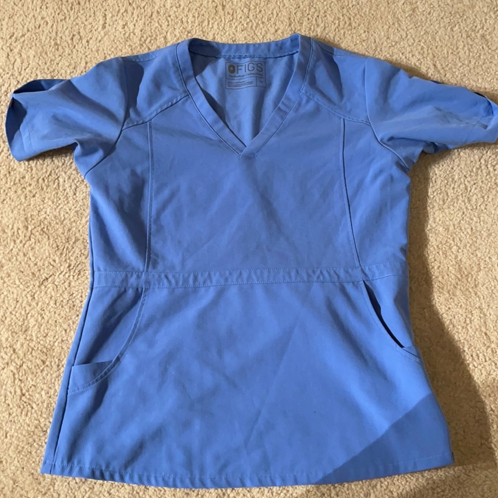 Figs Ceil Blue Flores Peplum top (discontinued)